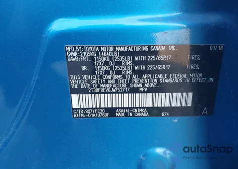 2018 Toyota Rav4 Xle z USA, uszkodzony, nr VIN 2T3RFREV6JW752717